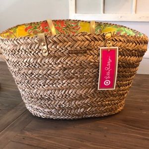 BBWT LIlly Pulitzer for Target rattan beach bag